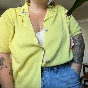 Key Lime Green Collared Sweater